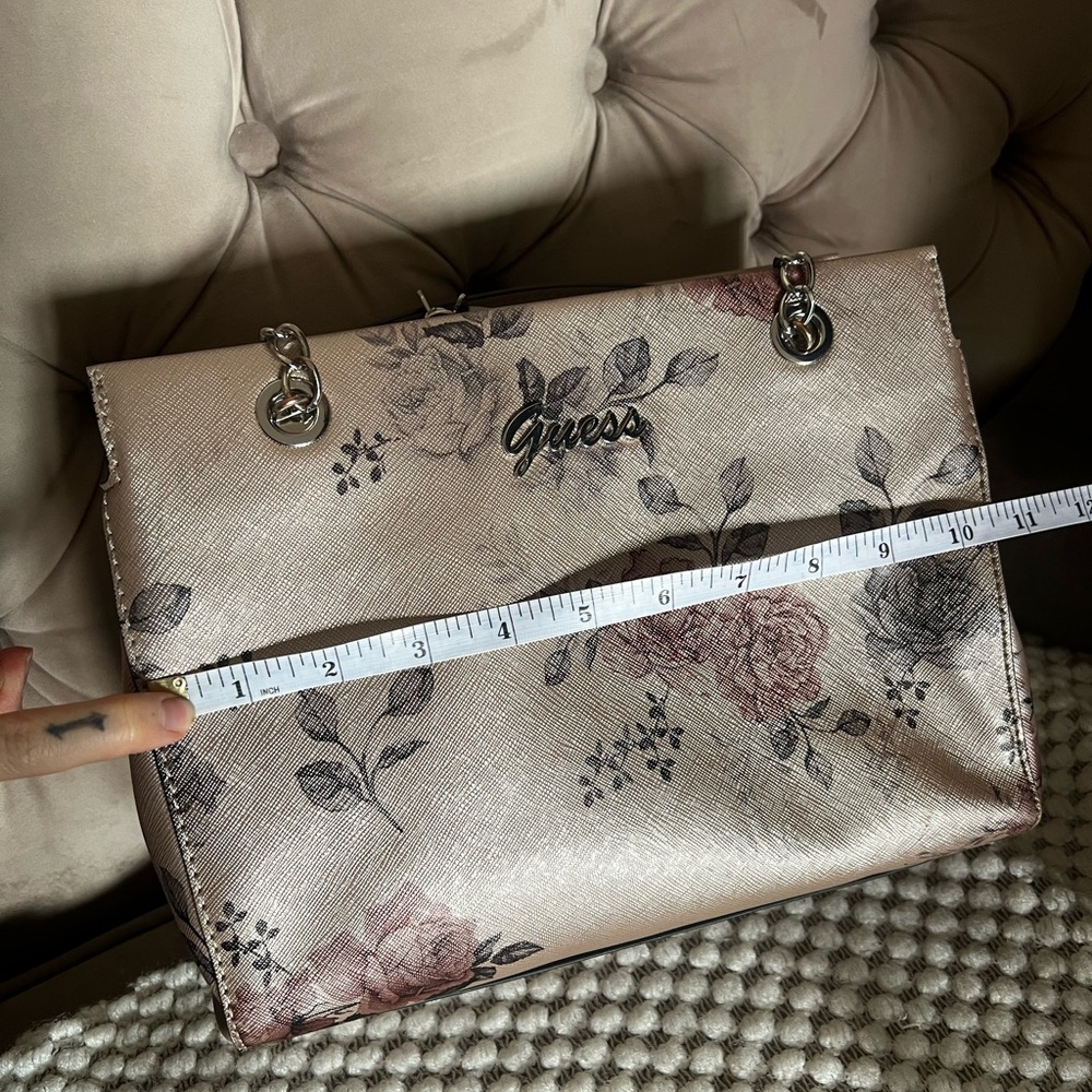 Guess Floral Shoulder Bag and Wallet - Pink and Gray - Picture 7 of 9